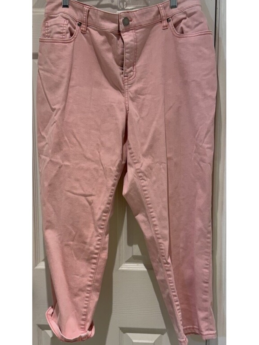 Lane Bryant Pink Cropped Denim Pants Size 14